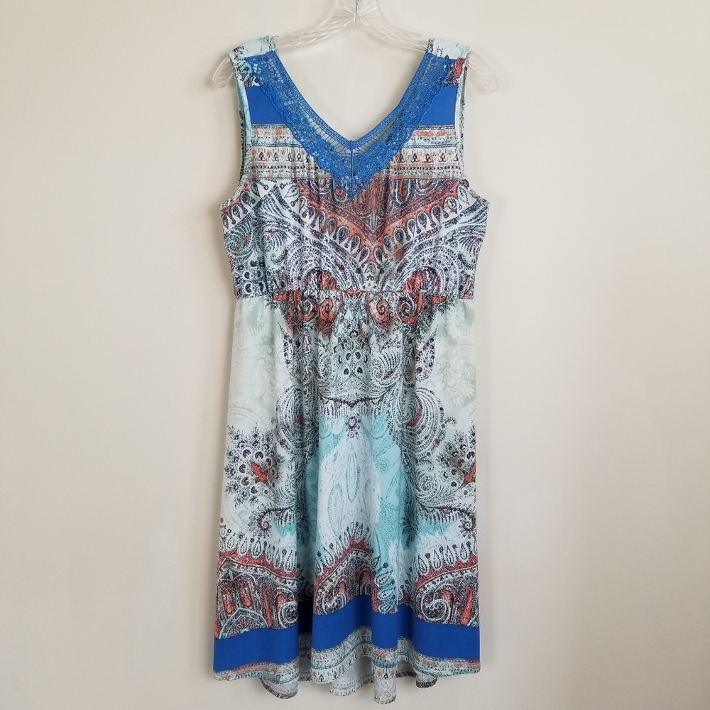One World Sleveless V-Neck Dress Medium